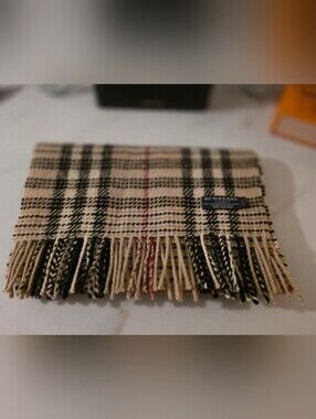 Burberry Beige, Black & Red Classic Check Scarf
